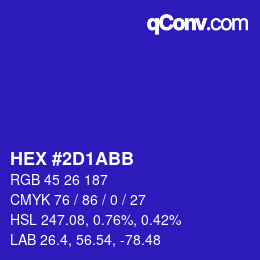 Color code: HEX #2D1ABB | qconv.com