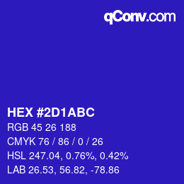 Color code: HEX #2D1ABC | qconv.com