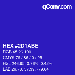 Color code: HEX #2D1ABE | qconv.com
