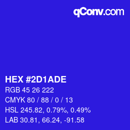 Color code: HEX #2D1ADE | qconv.com