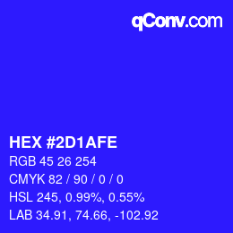 Color code: HEX #2D1AFE | qconv.com