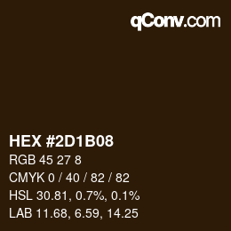 Color code: HEX #2D1B08 | qconv.com