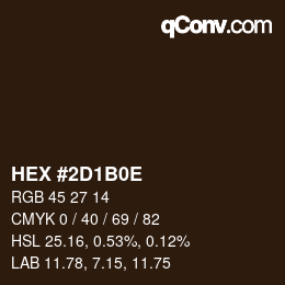Código de color: HEX #2D1B0E | qconv.com