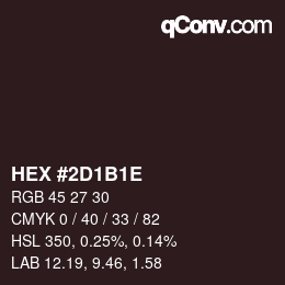 Color code: HEX #2D1B1E | qconv.com