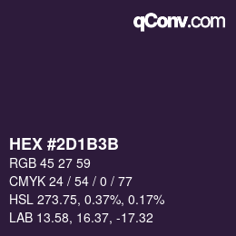 Color code: HEX #2D1B3B | qconv.com