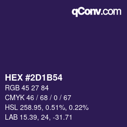 Color code: HEX #2D1B54 | qconv.com