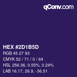 カラーコード: HEX #2D1B5D | qconv.com