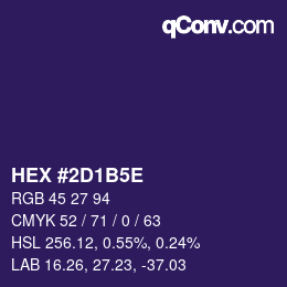 Farbcode: HEX #2D1B5E | qconv.com