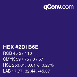 Color code: HEX #2D1B6E | qconv.com