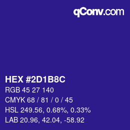Color code: HEX #2D1B8C | qconv.com