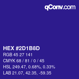 Color code: HEX #2D1B8D | qconv.com