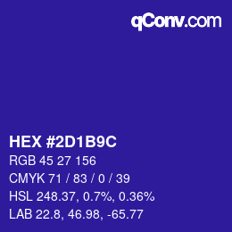 Color code: HEX #2D1B9C | qconv.com