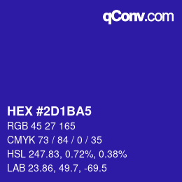 Color code: HEX #2D1BA5 | qconv.com