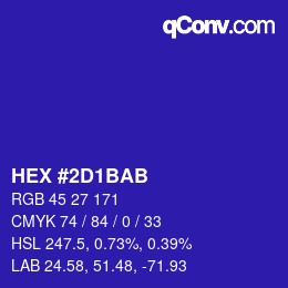 Color code: HEX #2D1BAB | qconv.com