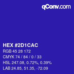 Color code: HEX #2D1CAC | qconv.com