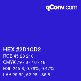 Color code: HEX #2D1CD2 | qconv.com