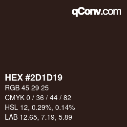 カラーコード: HEX #2D1D19 | qconv.com