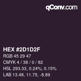 Color code: HEX #2D1D2F | qconv.com