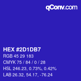 Color code: HEX #2D1DB7 | qconv.com