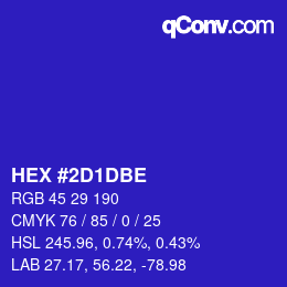 Color code: HEX #2D1DBE | qconv.com