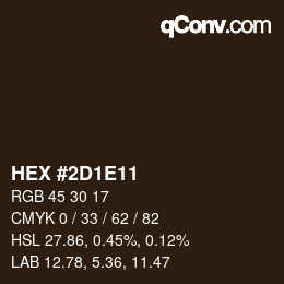 Color code: HEX #2D1E11 | qconv.com