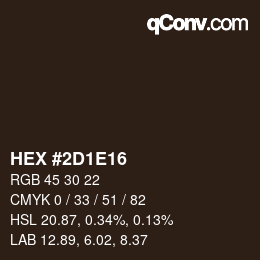 Color code: HEX #2D1E16 | qconv.com