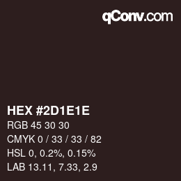 カラーコード: HEX #2D1E1E | qconv.com