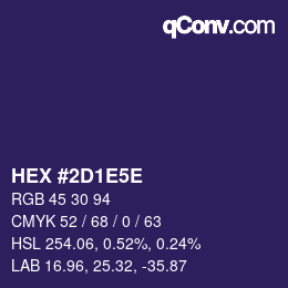 Color code: HEX #2D1E5E | qconv.com