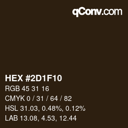 Color code: HEX #2D1F10 | qconv.com