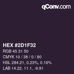 Color code: HEX #2D1F32 | qconv.com