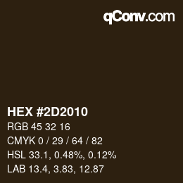 Color code: HEX #2D2010 | qconv.com