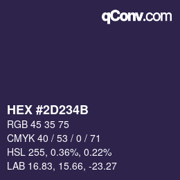 Color code: HEX #2D234B | qconv.com