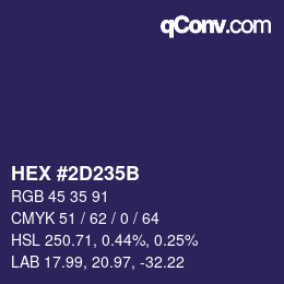Color code: HEX #2D235B | qconv.com