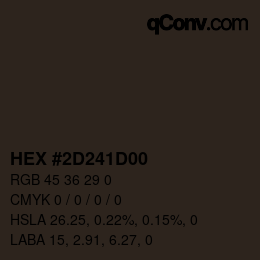 Color code: HEX #2D241D00 | qconv.com