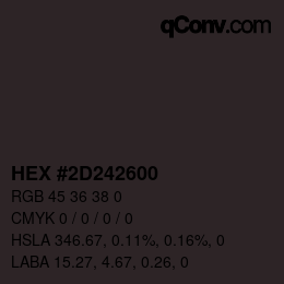 Color code: HEX #2D242600 | qconv.com