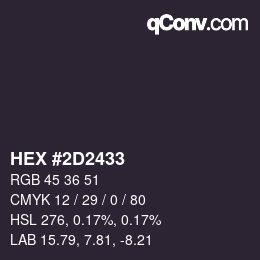 Color code: HEX #2D2433 | qconv.com