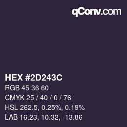 Color code: HEX #2D243C | qconv.com