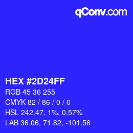 Color code: HEX #2D24FF | qconv.com