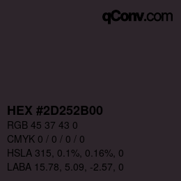Color code: HEX #2D252B00 | qconv.com