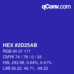 Color code: HEX #2D25AB | qconv.com