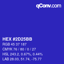 Color code: HEX #2D25BB | qconv.com