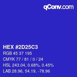 Color code: HEX #2D25C3 | qconv.com