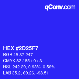 Color code: HEX #2D25F7 | qconv.com