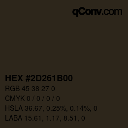 Color code: HEX #2D261B00 | qconv.com