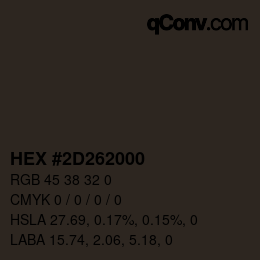 Color code: HEX #2D262000 | qconv.com