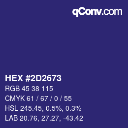 カラーコード: HEX #2D2673 | qconv.com
