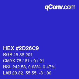 Color code: HEX #2D26C9 | qconv.com