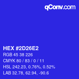 Color code: HEX #2D26E2 | qconv.com