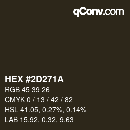 Color code: HEX #2D271A | qconv.com