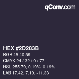 Color code: HEX #2D283B | qconv.com